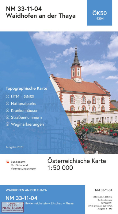 4304 WAIDHOFEN AN DER THAYA | carte topographique BEV