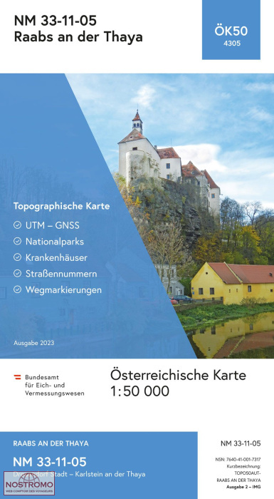 4305 RAABS AN DER THAYA | carte topographique BEV