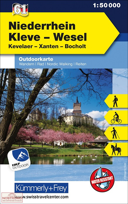 61 NIEDERRHEIN - KLEVE - WESEL | Kummerly+Frey hiking map