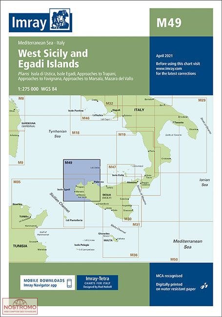 M49 SICILE OUEST ET ÎLES ÉGADES | carte marine Imray