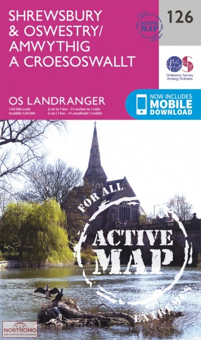 0126 SHREWSBURY & OSWESTRY | OS hiking map