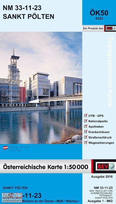 4323 SANKT PÖLTEN | carte topographique BEV
