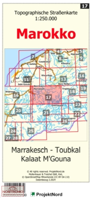 17 MARRAKECH - TOUBKAL - SKOURA - KALAAT M'GOUNA | Projektnord topographic map