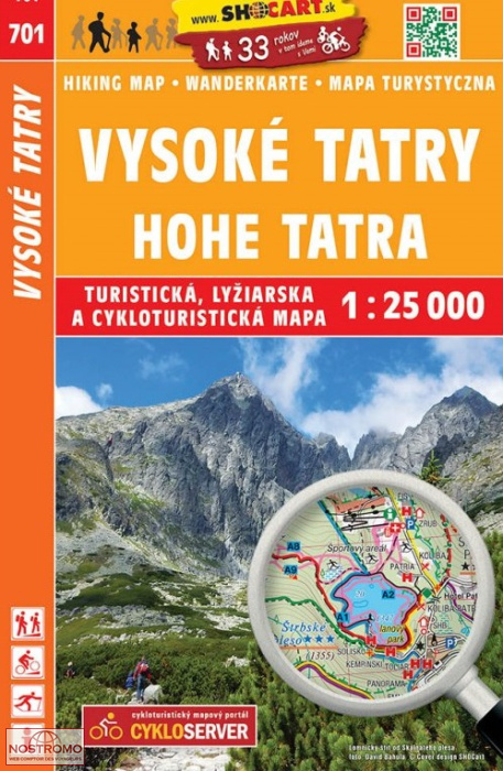 701 VYSOKÉ TATRY | carte de randonnée Shocart