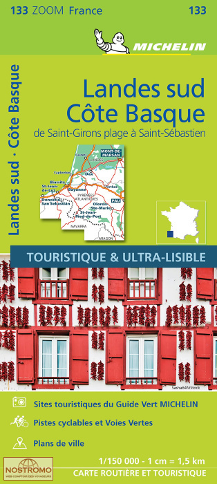 133 LANDES SUD - CÔTE BASQUE | Michelin road map