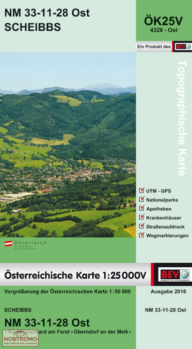 4328-OST SCHEIBBS | carte topographique BEV