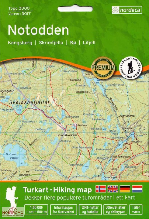 3017 NOTODDEN | carte de randonnée Nordeca