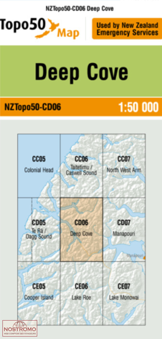 CD06 DEEP COVE | carte topographique LINZ