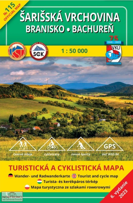 TM 115 - ŠARIŠSKÁ VRCHOVINA - BRANISKO | VKÚ Harmanec hiking map