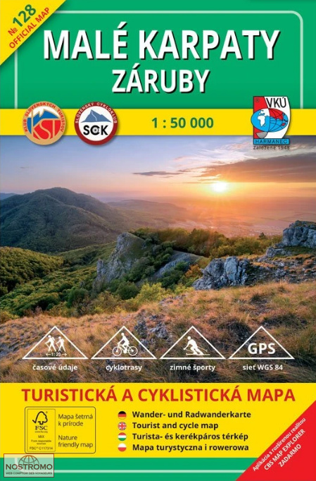 TM 128 - MALÉ KARPATY - ZÁRUBY | carte de randonnée VKÚ Harmanec