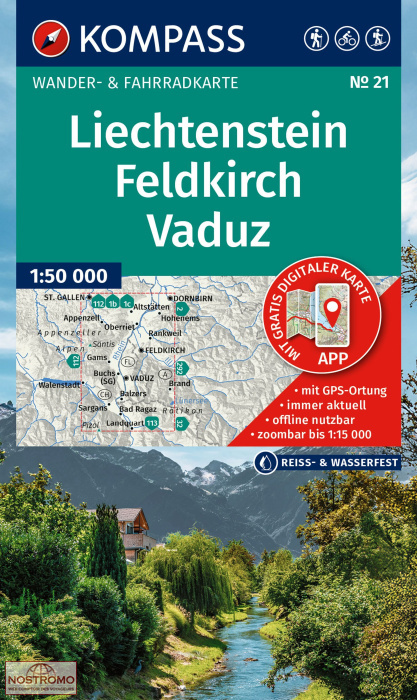 LIECHTENSTEIN - FELDKIRCH - VADUZ 21 | Kompass hiking map