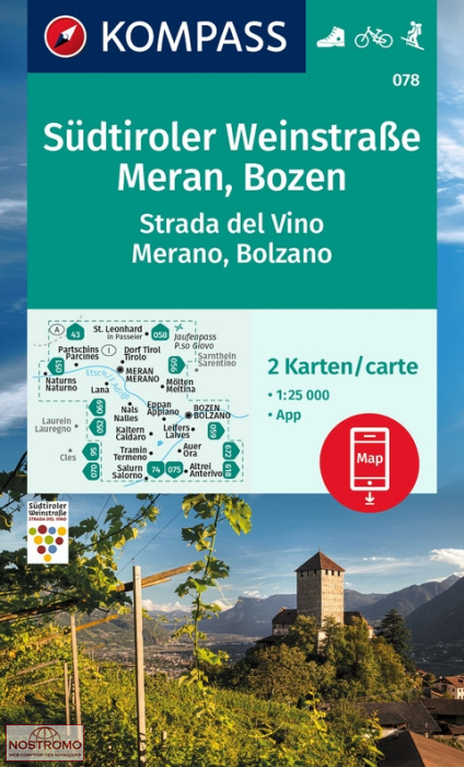 SÜDTIROLER WEINSTRASSE - MERAN 078 | Kompass hiking maps