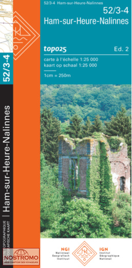 52/3-4 HAM-SUR-HEURE-NALINNES | NGI/IGN topographical map