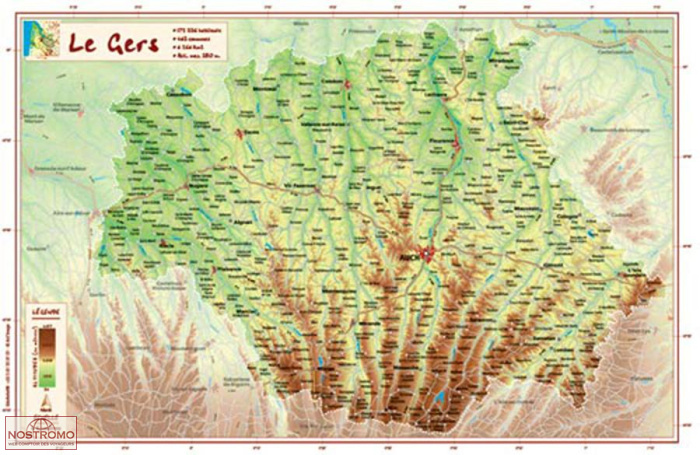 GERS | Géorelief relief map