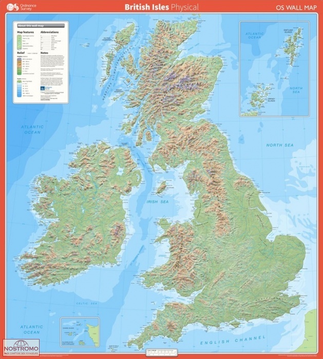 BRITISH ISLES | Ordnance Survey wall map