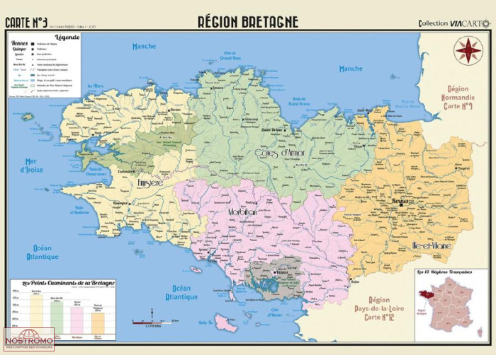 BRETAGNE | Viacarto wall map