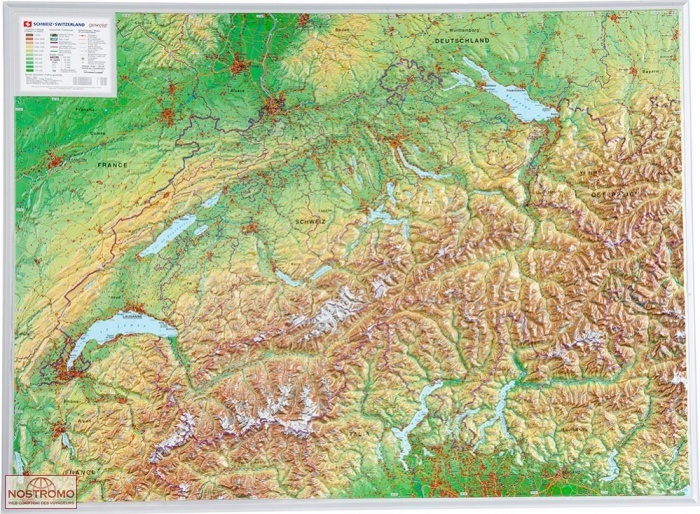 SWITZERLAND | Georelief relief map