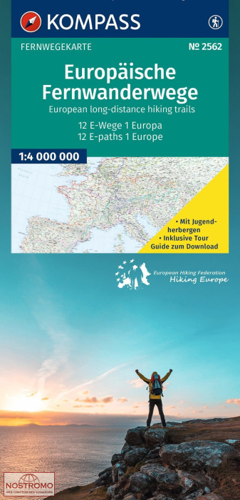 2562 LONG-DISTANCE-PATHS EUROPE | Kompass hiking map
