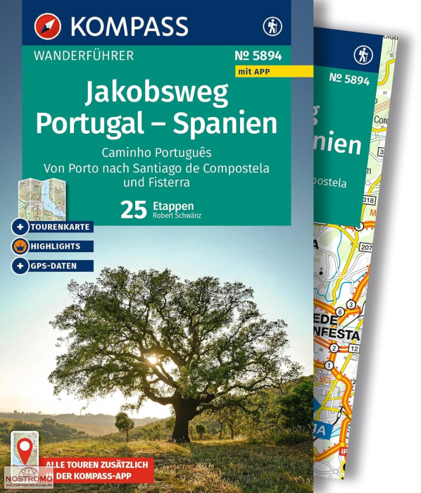 CHEMIN DE SAINT-JACQUES PORTUGAL-ESPAGNE | guide de randonnée Kompass