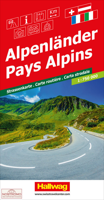 PAYS ALPINS | carte routière Hallwag