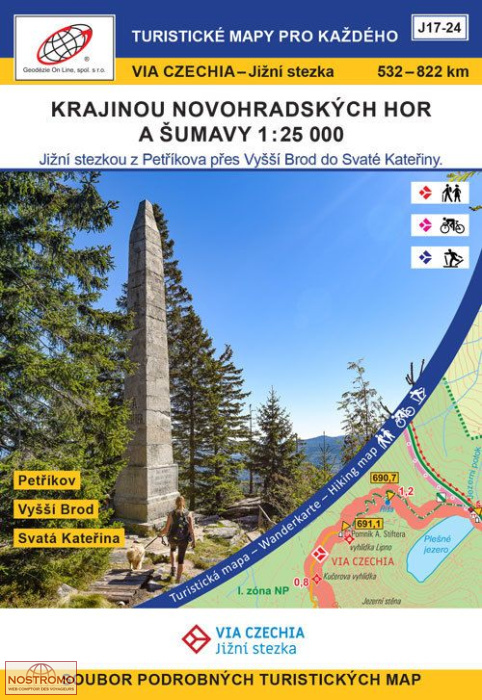 VIA CZECHIA SOUTH - STAGES 17-24 | Geodezie On Line hiking maps