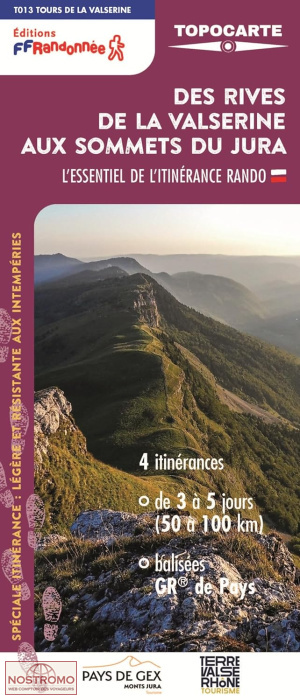 DES RIVES DE LA VALSERINE AUX SOMMETS DU JURA | carte de randonnée FFRP