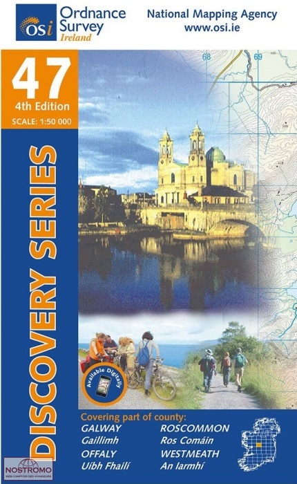 47 GALWAY - OFFALY - ROSCOMMON - WESTMEATH | carte de randonnée OSI