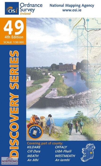 49 KILDARE - MEATH - OFFALY - WESTMEATH | carte de randonnée OSI