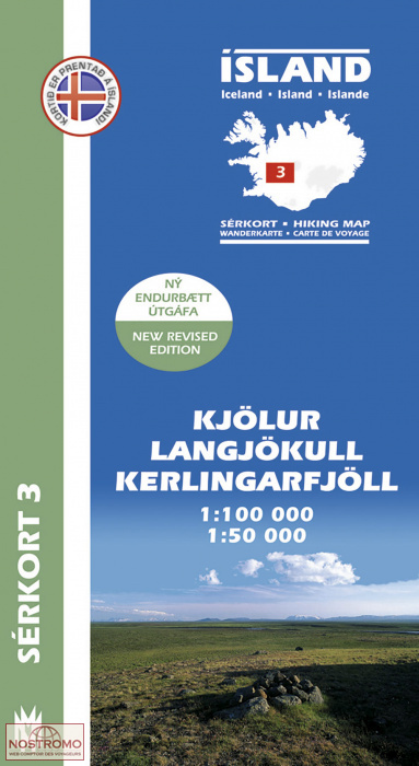 03 KJÖLUR - LANGJJÖKULL - KERLINGARFJÖLL | Mal og Menning hiking map