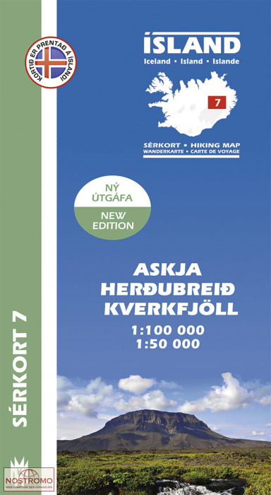 07 ASKJA - HERDUBREID - KVERKFJÖLL | Mal og Menning hiking map