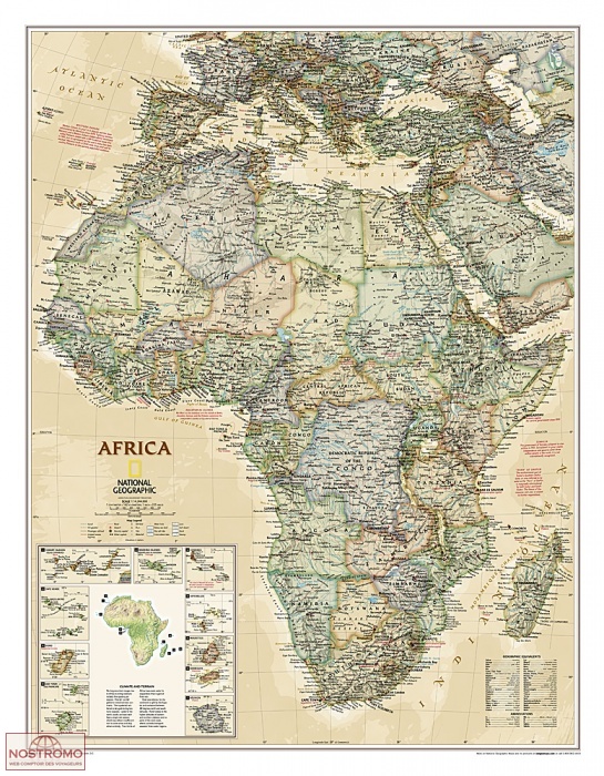 AFRICA POLITICAL ANTIC | National Geographic wall map