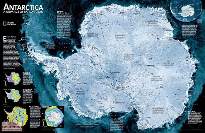 ANTARCTICA SATELLITE | National Geographic wall map