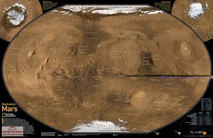 MARS | National Geographic wall map