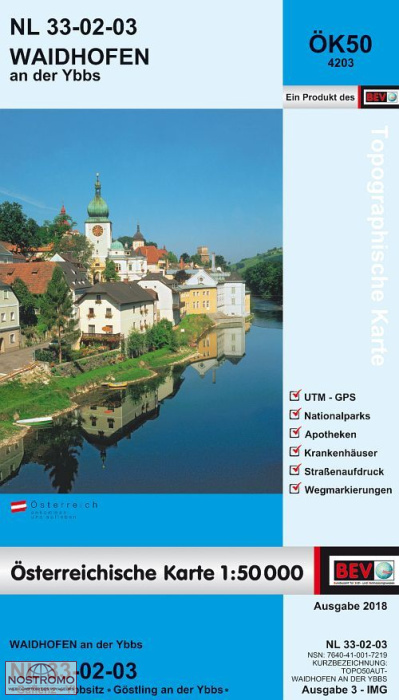 4203 WAIDHOFEN AN DER YBBS | carte topographique BEV