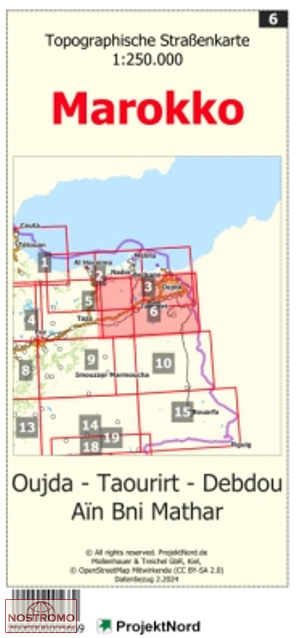 06 OUDJA - TAOURIRT - DEBDOU - AÏN BNI MATHAR | Projektnord topographic map