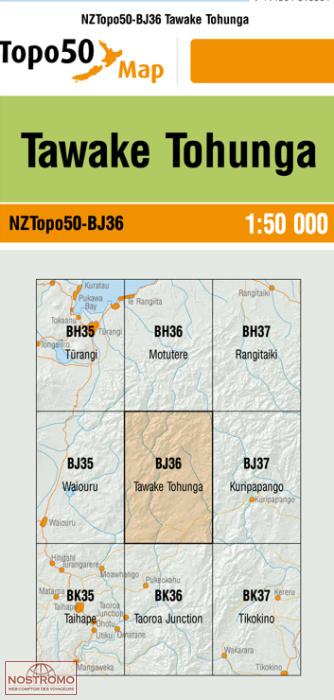 BJ36 TAWAKE TOHUNGA | carte topographique LINZ
