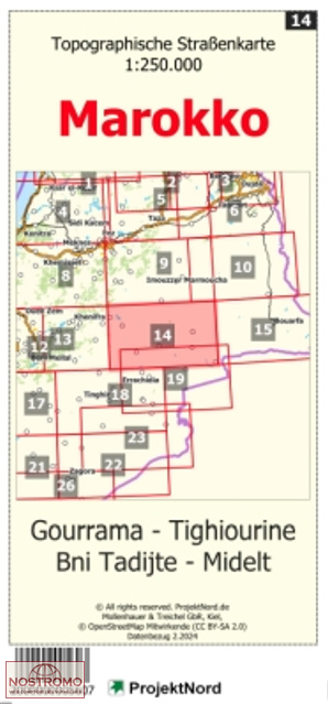 14 GOURRAMA - ER-RICH - BNI TADIJTE - MIDELT | Projektnord topographic map