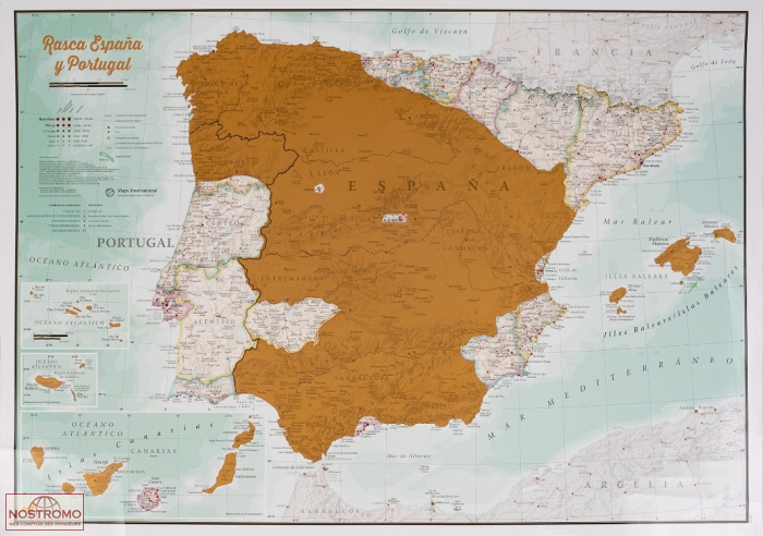 ESPAGNE - PORTUGAL | carte murale à gratter Maps International