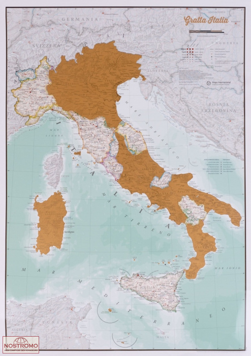 ITALIE | carte murale à gratter Maps International