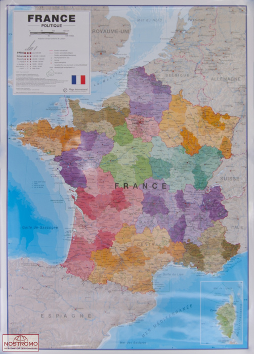 FRANCE POLITICAL | Maps International wall map