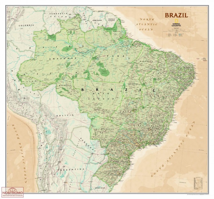BRAZIL ANTIC | National Geographic wall map