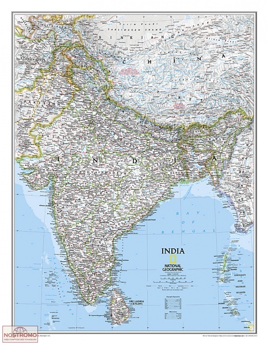 INDIA | National Geographic wall map
