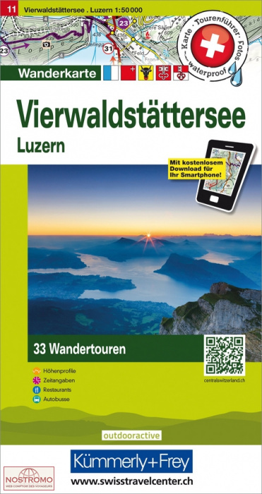 VIERWALDSTÄTTERSEE - LUZERN 11 | Kummerly+Frey hiking map