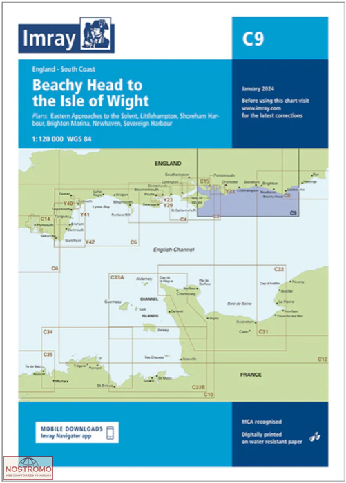 C9 DE BEACHY HEAD À L'ÎLE DE WIGHT | carte marine Imray