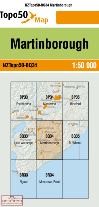 BQ34 MARTINBOROUGH | carte topographique LINZ