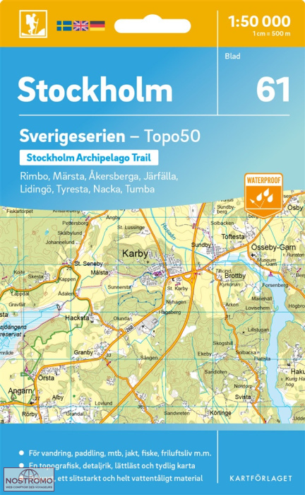 061 STOCKHOLM | carte topographique Kartförlaget