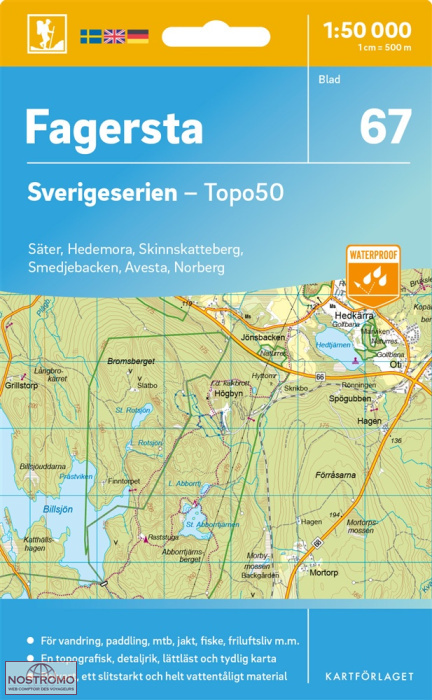 067 FAGERSTA | carte topographique Kartförlaget