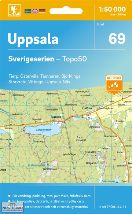 069 UPPSALA | carte topographique Kartförlaget