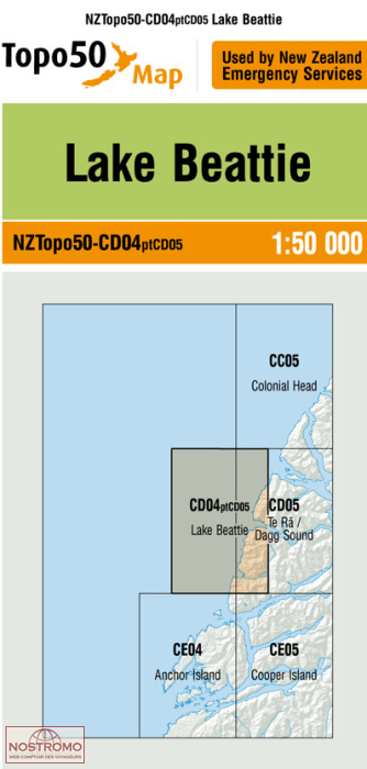 CD04 LAKE BEATTIE | carte topographique LINZ
