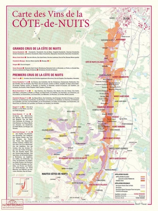 CARTE DES VINS DE LA CÔTE-DE-NUITS | Benoit France poster